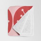 Atomic Age Mid Century Modern Retro Dots in Vintage Christmas Red and Pink Throw Blanket Gallery Image 3