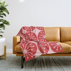 Atomic Age Mid Century Modern Retro Dots in Vintage Christmas Red and Pink Throw Blanket Gallery Image 1