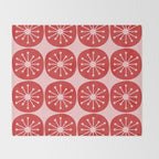 Atomic Age Mid Century Modern Retro Dots in Vintage Christmas Red and Pink Throw Blanket Gallery Image 2
