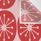 Atomic Age Mid Century Modern Retro Dots in Vintage Christmas Red and Pink Wall Tapestry Gallery Image 3