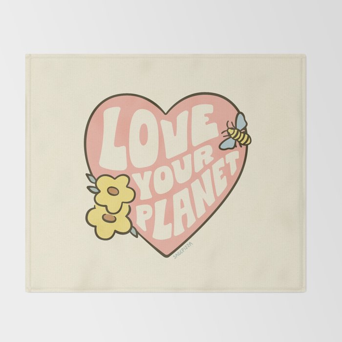 LOVE YOUR PLANET Throw Blanket Gallery Image 2