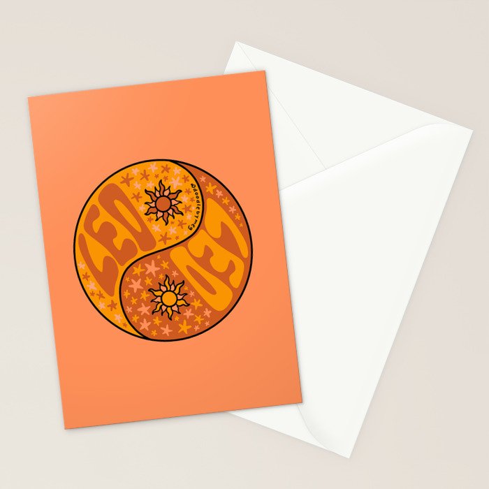 Leo Yin Yang Stationery Card Gallery Image 2
