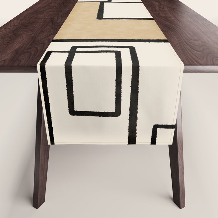 Piet Composition - Mid-Century Modern Minimalist Geometric Abstract Table Runner Gallery Image 1