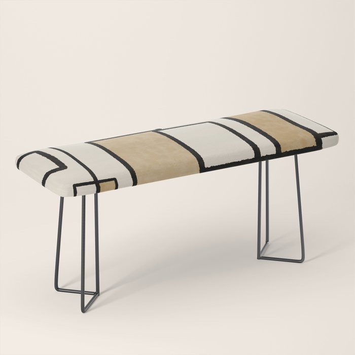 Piet Composition - Mid-Century Modern Minimalist Geometric Abstract Bench Gallery Image 1