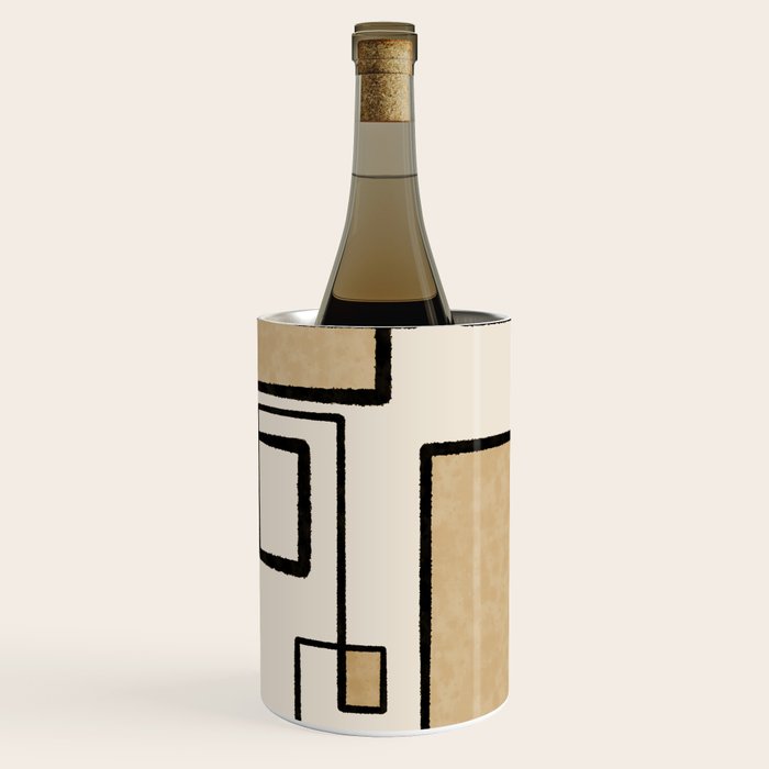 Piet Composition - Mid-Century Modern Minimalist Geometric Abstract Wine Chiller Gallery Image 2