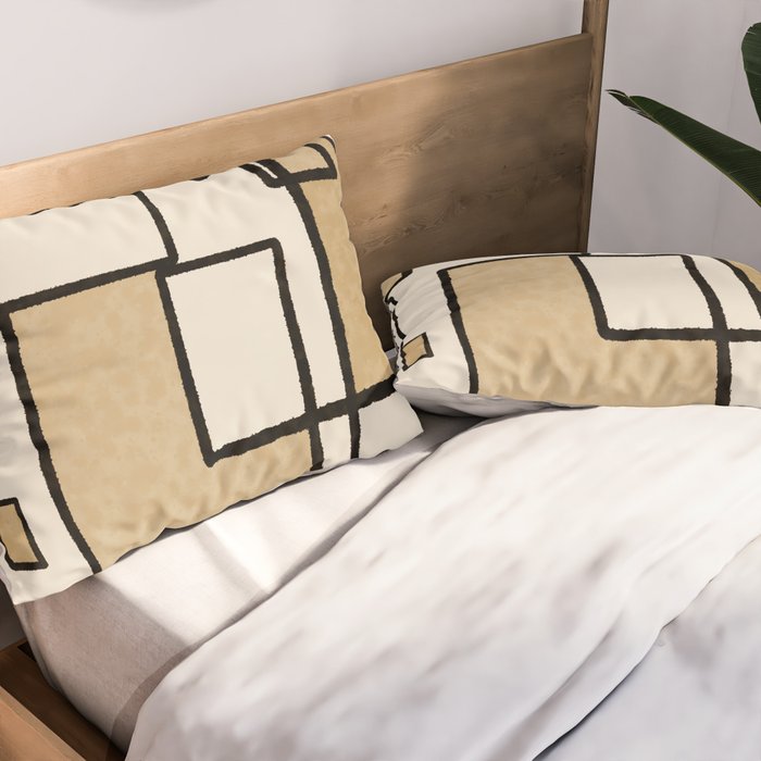 Piet Composition - Mid-Century Modern Minimalist Geometric Abstract Pillow Sham Gallery Image 2