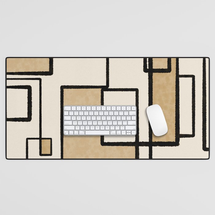 Piet Composition - Mid-Century Modern Minimalist Geometric Abstract Desk Mat Gallery Image 1