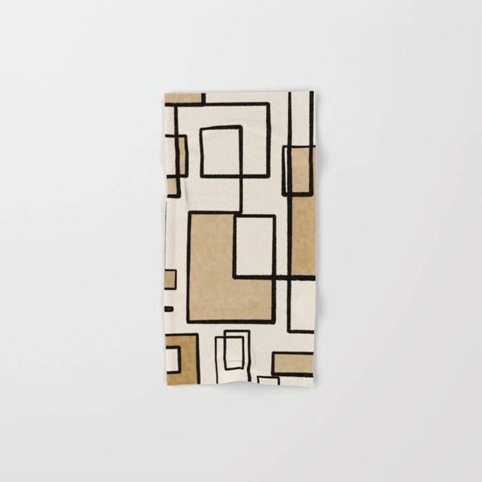 Piet Composition - Mid-Century Modern Minimalist Geometric Abstract Bath Towel Gallery Image 1