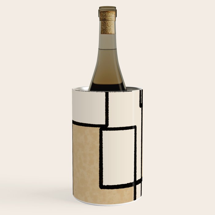 Piet Composition - Mid-Century Modern Minimalist Geometric Abstract Wine Chiller Gallery Image 1