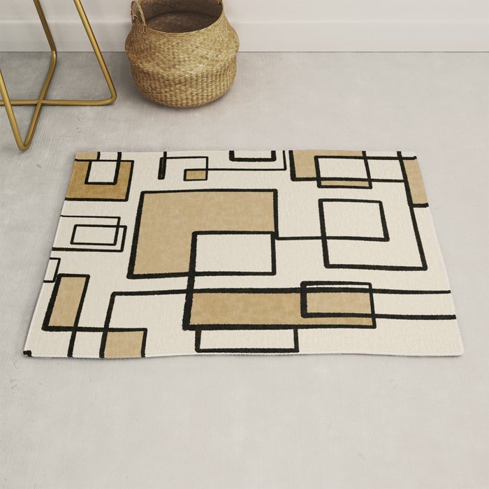 Piet Composition - Mid-Century Modern Minimalist Geometric Abstract Rug Gallery Image 1