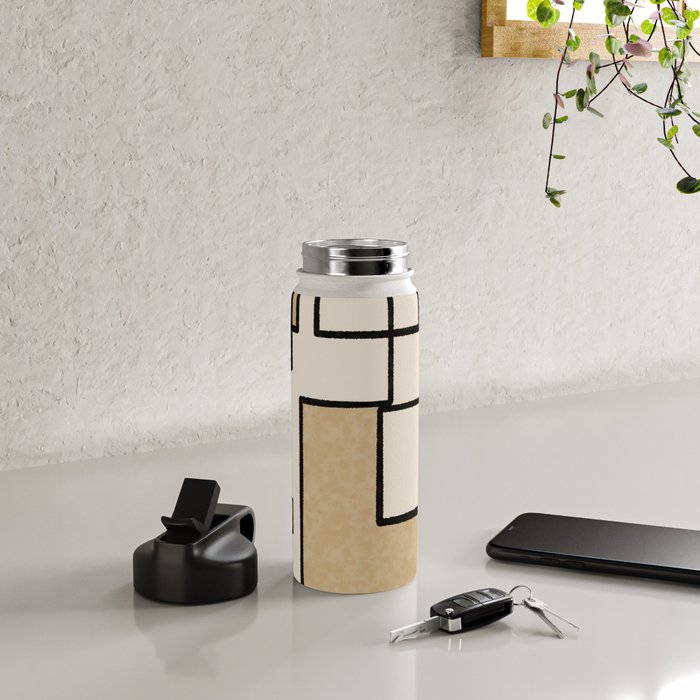 Piet Composition - Mid-Century Modern Minimalist Geometric Abstract Water Bottle Gallery Image 4