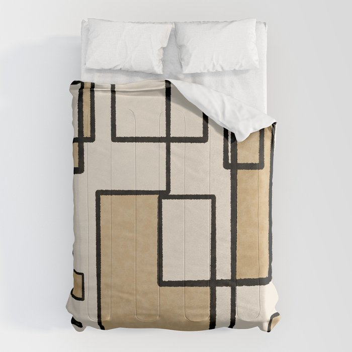 Piet Composition - Mid-Century Modern Minimalist Geometric Abstract Comforter Gallery Image 1