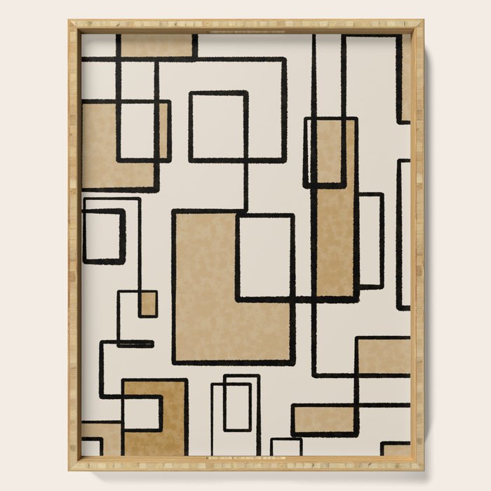 Piet Composition - Mid-Century Modern Minimalist Geometric Abstract Serving Tray Gallery Image 1