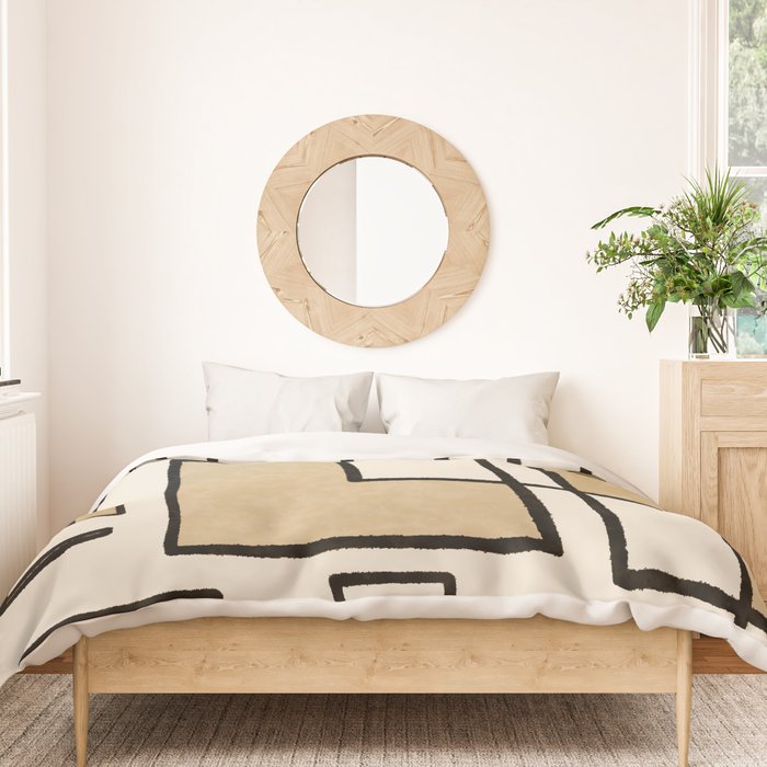 Piet Composition - Mid-Century Modern Minimalist Geometric Abstract Duvet Cover Gallery Image 3