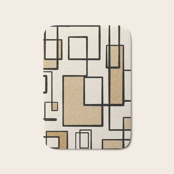Piet Composition - Mid-Century Modern Minimalist Geometric Abstract Bath Mat Gallery Image 1