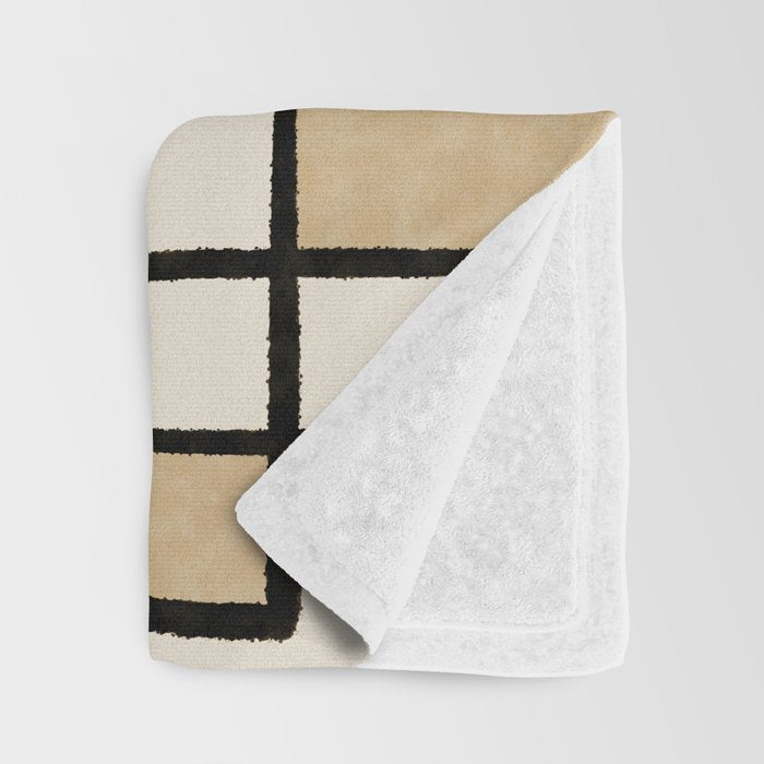 Piet Composition - Mid-Century Modern Minimalist Geometric Abstract Throw Blanket Gallery Image 3