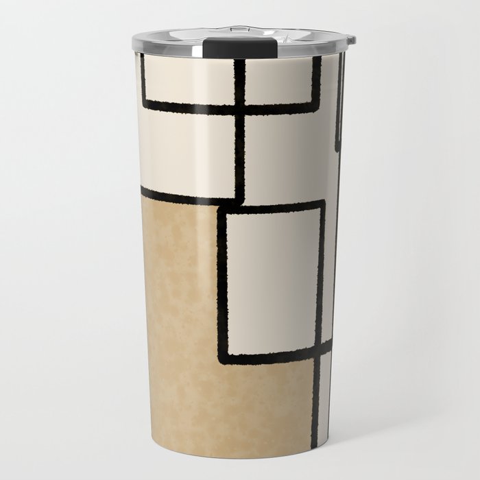 Piet Composition - Mid-Century Modern Minimalist Geometric Abstract Travel Mug
