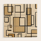 Piet Composition - Mid-Century Modern Minimalist Geometric Abstract Wood Wall Art Gallery Image 1