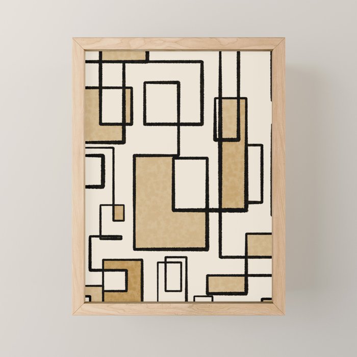 Piet Composition - Mid-Century Modern Minimalist Geometric Abstract Mini Art Print Gallery Image 1