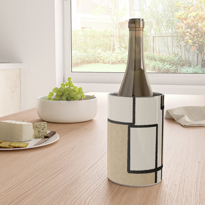 Piet Composition - Mid-Century Modern Minimalist Geometric Abstract Wine Chiller Gallery Image 4