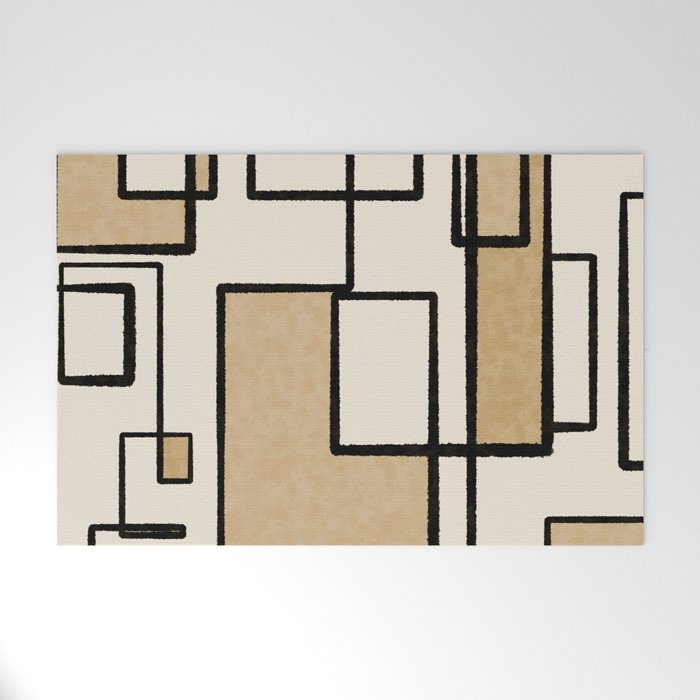 Piet Composition - Mid-Century Modern Minimalist Geometric Abstract Welcome Mat Gallery Image 1