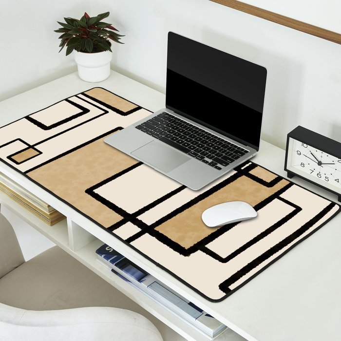Piet Composition - Mid-Century Modern Minimalist Geometric Abstract Desk Mat Gallery Image 2