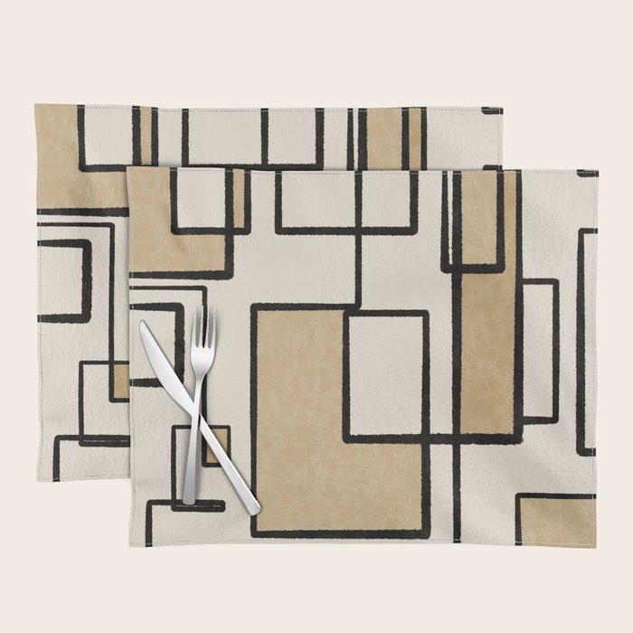 Piet Composition - Mid-Century Modern Minimalist Geometric Abstract Placemat Gallery Image 1