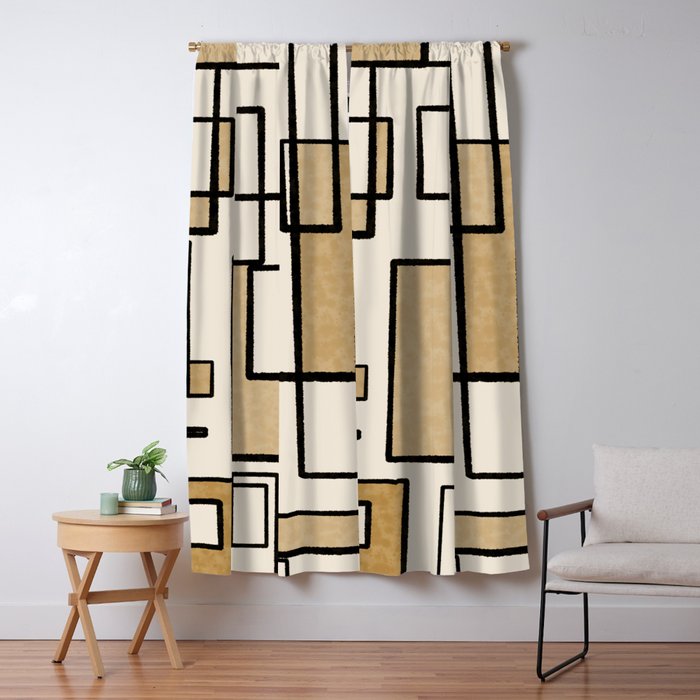 Piet Composition - Mid-Century Modern Minimalist Geometric Abstract Window Curtain Gallery Image 5