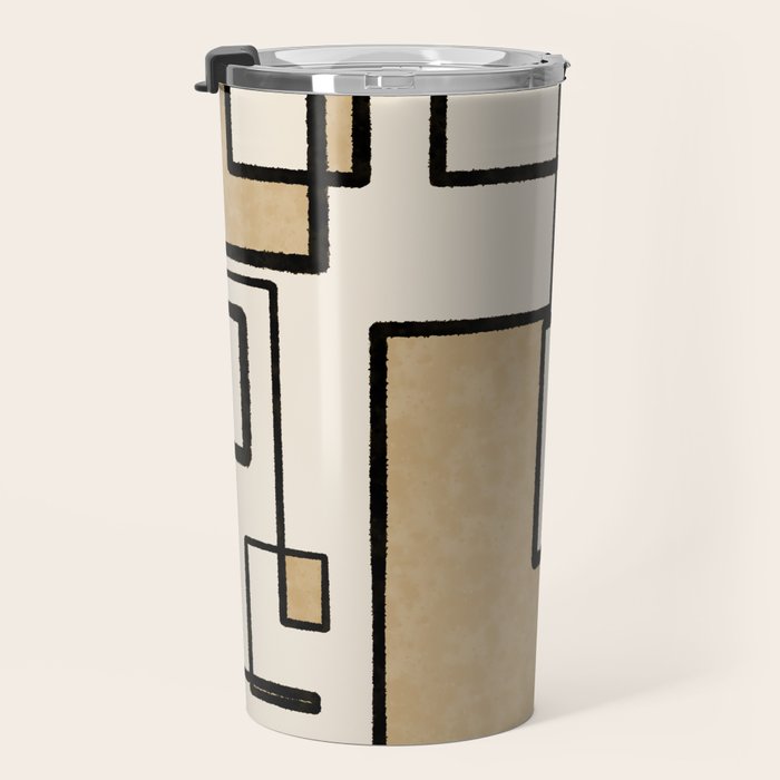 Piet Composition - Mid-Century Modern Minimalist Geometric Abstract Travel Mug Gallery Image 3