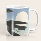 Two Crows mid flight - Vintage Japanese Woodblock Print Art Coffee Mug Gallery Image 1