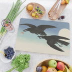 Two Crows mid flight - Vintage Japanese Woodblock Print Art Cutting Board Gallery Image 2