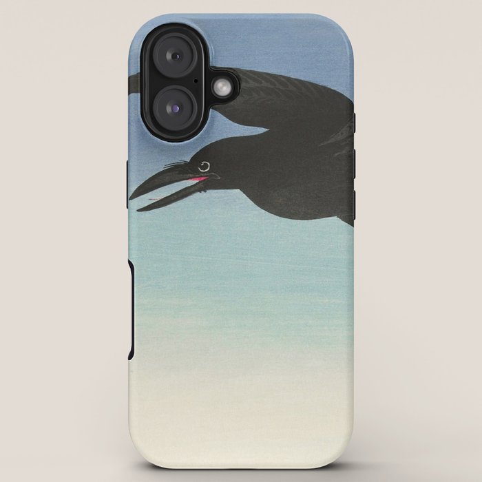 Two Crows mid flight - Vintage Japanese Woodblock Print Art iPhone Case Gallery Image 5