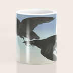 Two Crows mid flight - Vintage Japanese Woodblock Print Art Coffee Mug Gallery Image 4