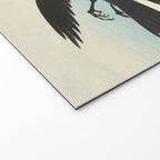 Two Crows mid flight - Vintage Japanese Woodblock Print Art Welcome Mat Gallery Image 2