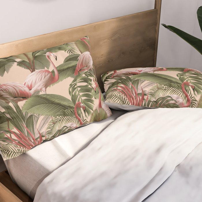 Elegance of Flamingos Pillow Sham Gallery Image 2