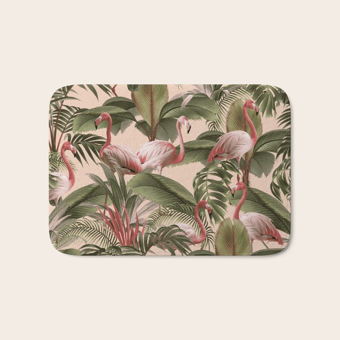 Elegance of Flamingos Bath Mat Gallery Image 1