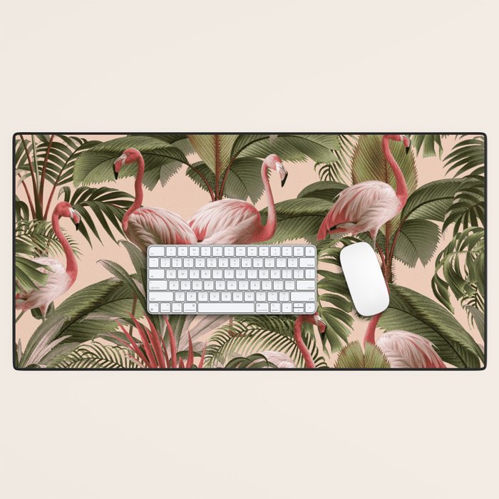 Elegance of Flamingos Desk Mat Gallery Image 1