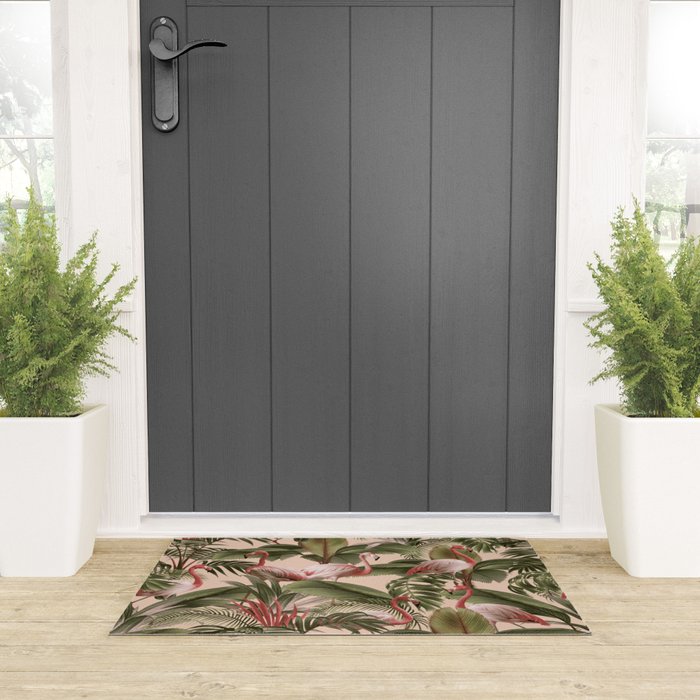 Elegance of Flamingos Welcome Mat Gallery Image 3
