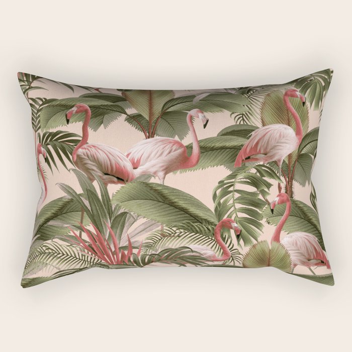Elegance of Flamingos Rectangular Pillow Gallery Image 1