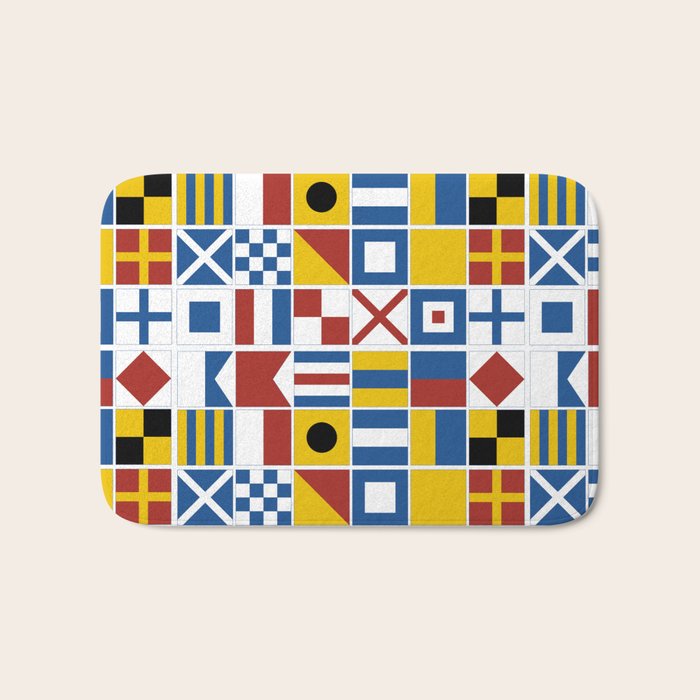 Nautical Flags Bath Mat Gallery Image 1