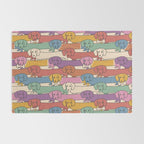 Retro Rainbow Funny Dachshunds Rug Gallery Image 2