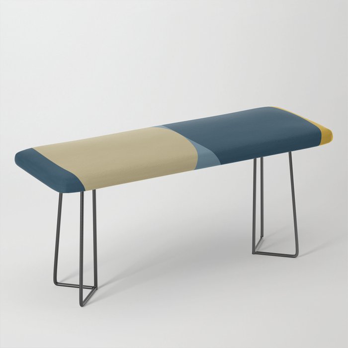 Rise of the Sun - Yellow, Blue, Geometric Art Bench Gallery Image 1