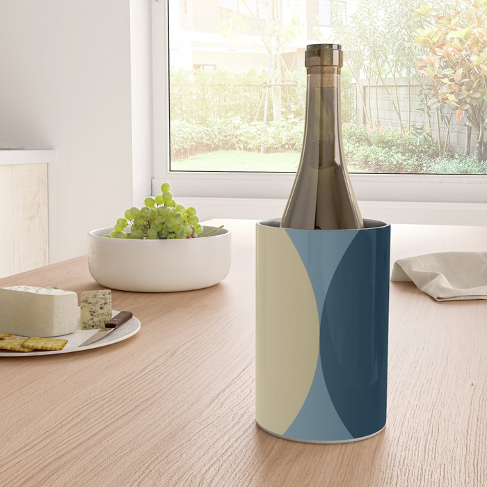 Rise of the Sun - Yellow, Blue, Geometric Art Wine Chiller Gallery Image 4