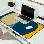 Rise of the Sun - Yellow, Blue, Geometric Art Desk Mat Gallery Image 2