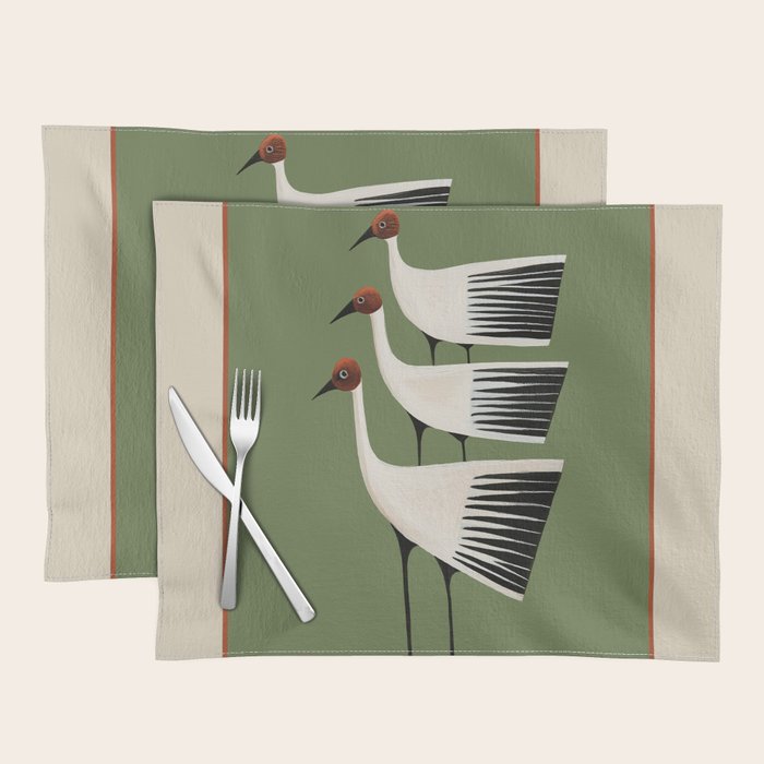 Striped Bird Trio Placemat Gallery Image 1
