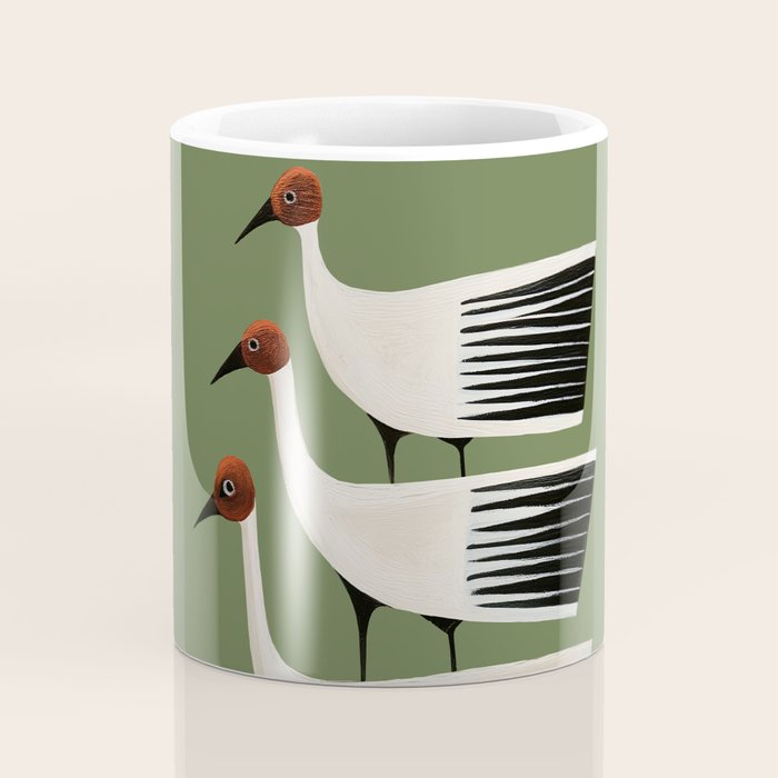 Striped Bird Trio Coffee Mug Gallery Image 4
