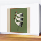 Striped Bird Trio Wall Mural Gallery Image 2