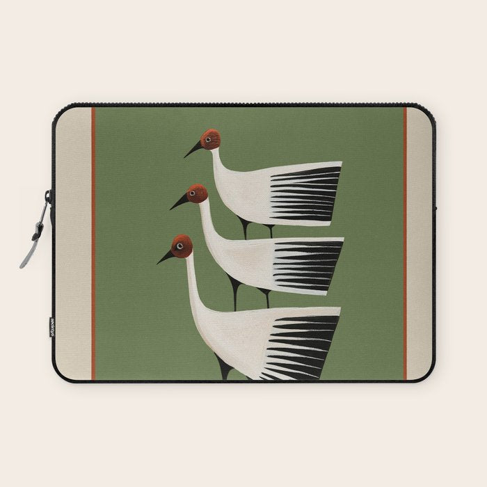 Striped Bird Trio Laptop Sleeve Gallery Image 1