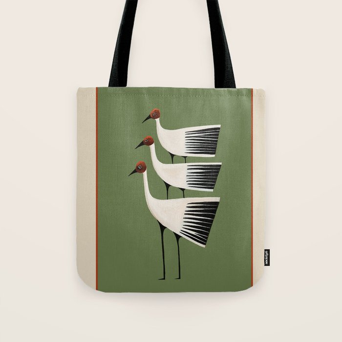 Striped Bird Trio Tote Bag Gallery Image 1