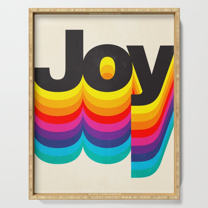 Joy: Retro Typography Edition Serving Tray Gallery Image 1